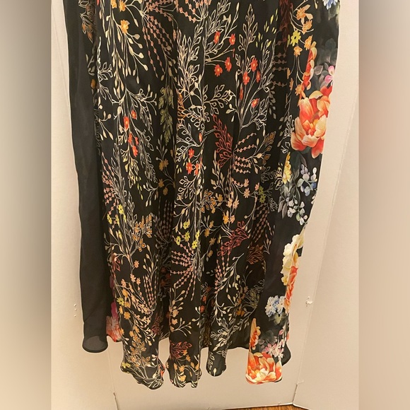 JOHNNY WAS, ELEGANT MIXED FLORAL PRINT, MAXI DRESS BLACK SILK LINING SIZE PXXL - Picture 16 of 16